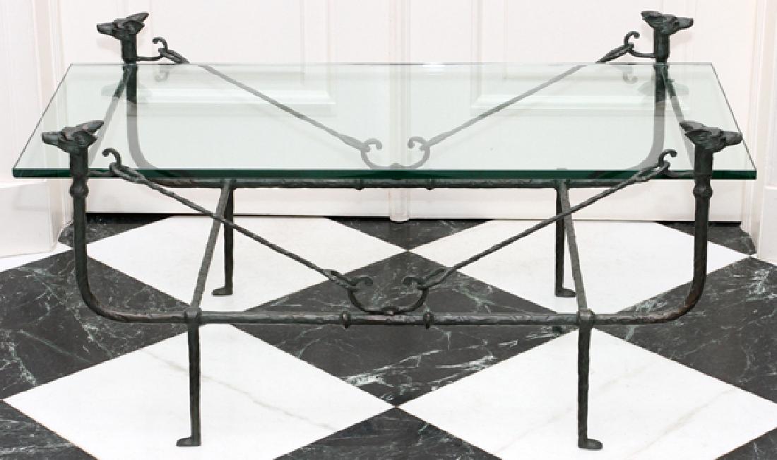 BRONZE AND GLASS COFFEE TABLE (1 of 2)