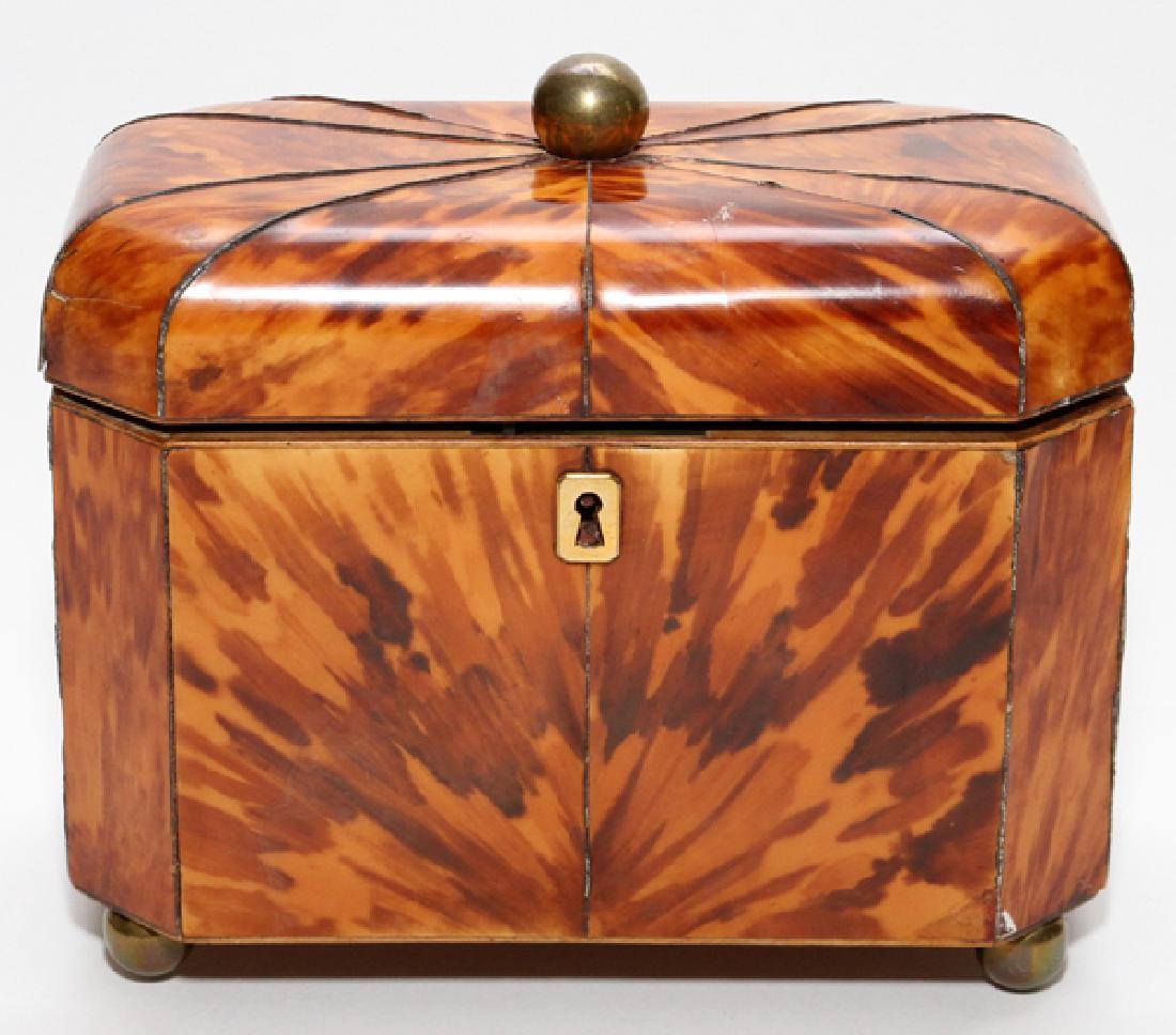 ENGLISH TORTOISESHELL TEA CADDY (1 of 4)