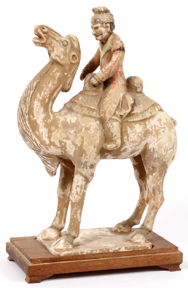CHINESE TERRA COTTA FIGURE ON CAMELBACK (1 of 2)