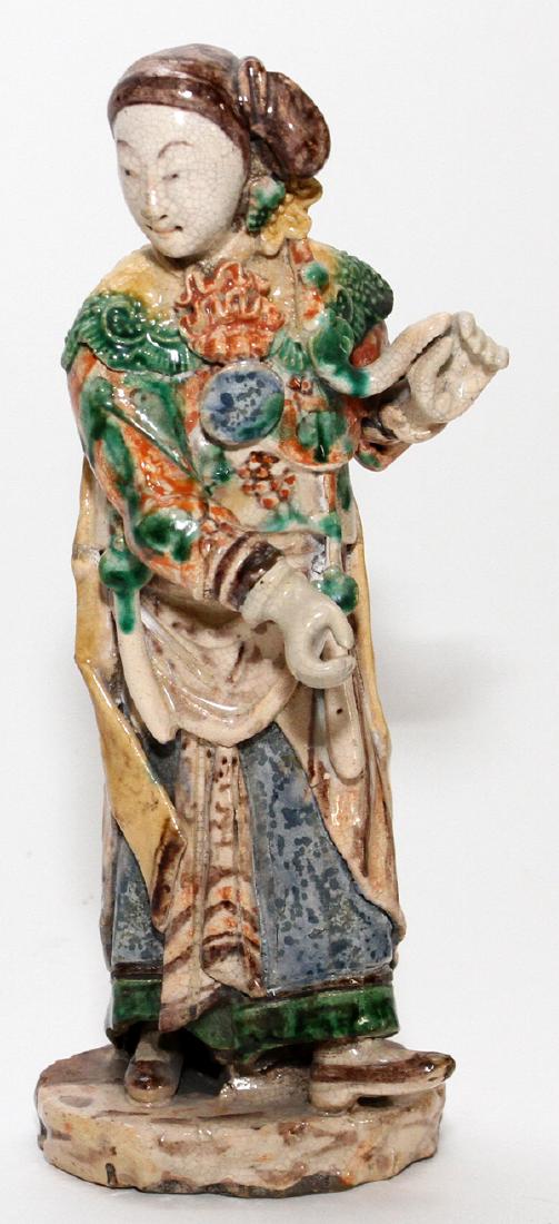 CHINESE GLAZED POTTERY FIGURE (1 of 3)