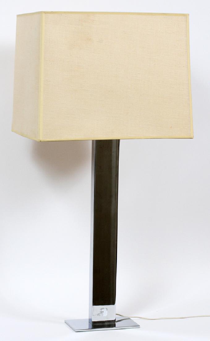 KOVACS MID-CENTURY MODERN CHROME LAMP: KOVACS MID-CENTURY MODERN CHROME LAMP, H 37":Includes shade.