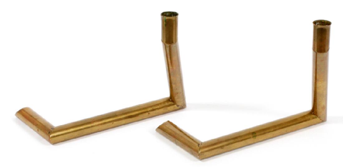 MID-CENTURY MODERN BRASS CANDLEHOLDERS PAIR (1 of 3)
