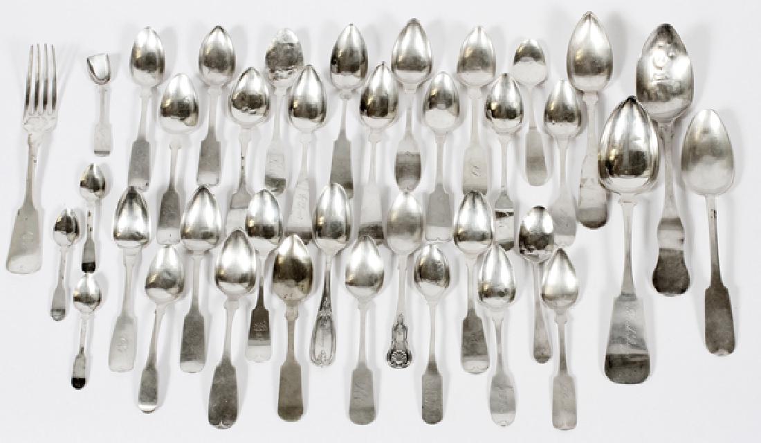 GROUP OF AMERICAN & EUROPEAN COIN SILVER SPOONS (1 of 3)