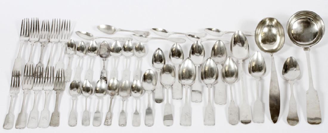 GROUP OF COIN SILVER & ELECTROPLATED FLATWARE ITEMS (1 of 4)