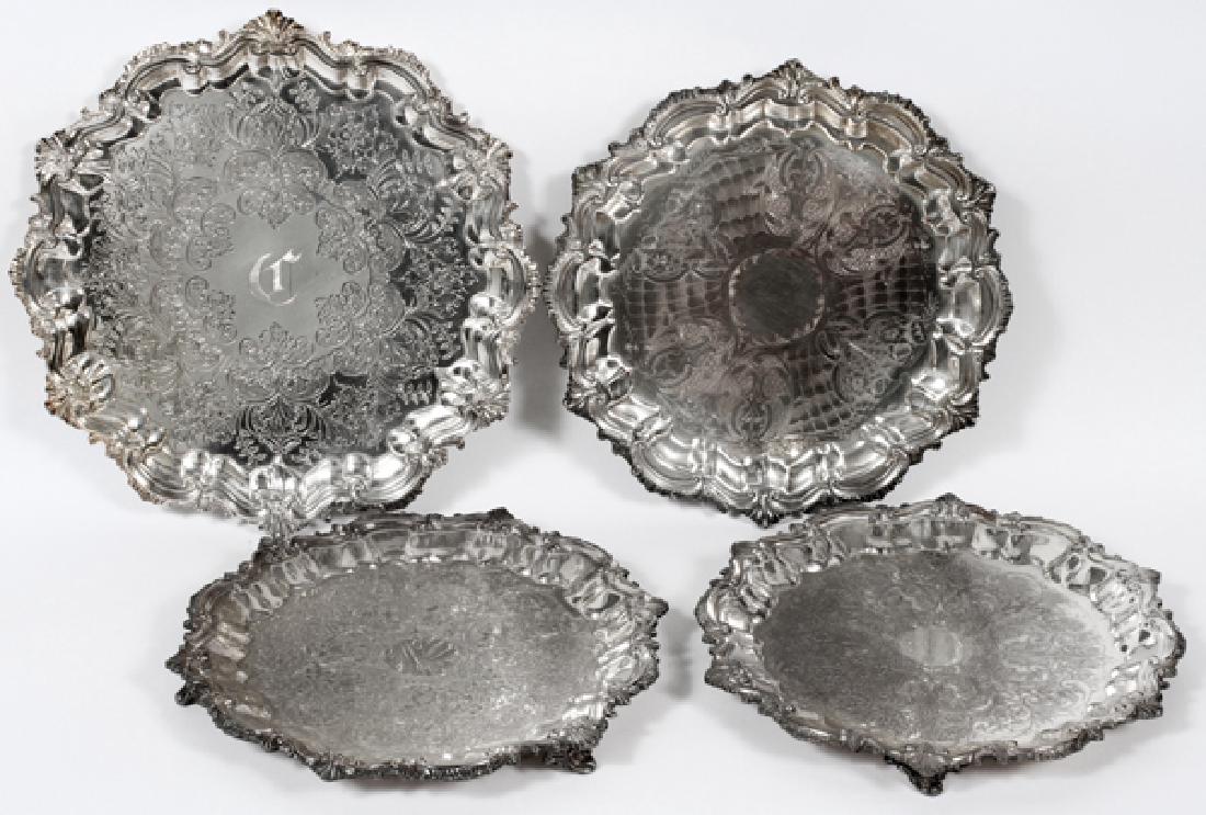 SILVERPLATE SERVING TRAYS 4 PIECES (1 of 3)