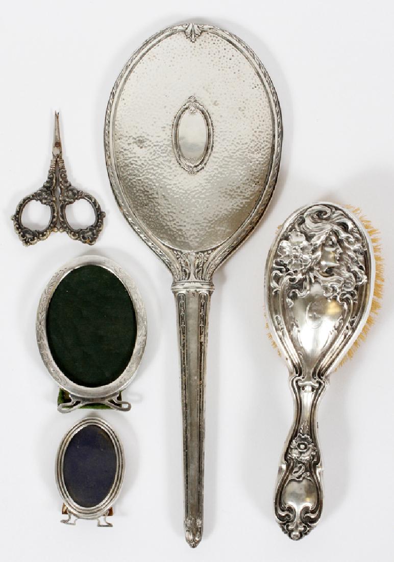GROUP OF SILVER VANITY ITEMS 19TH-20TH C. 5 PIECES (1 of 1)