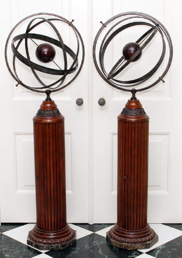 MAITLAND SMITH MAHOGANY CELESTIAL GLOBES PAIR (1 of 3)