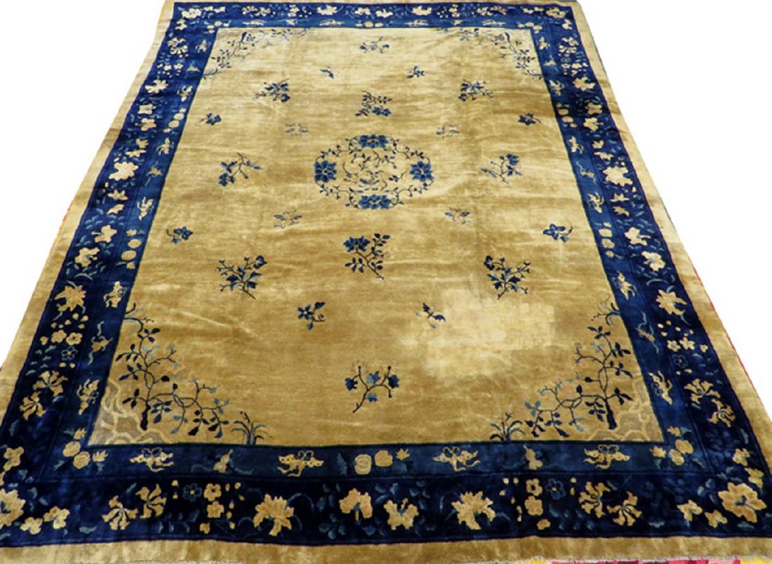 CHINESE ANTIQUE WOOL CARPET (1 of 4)