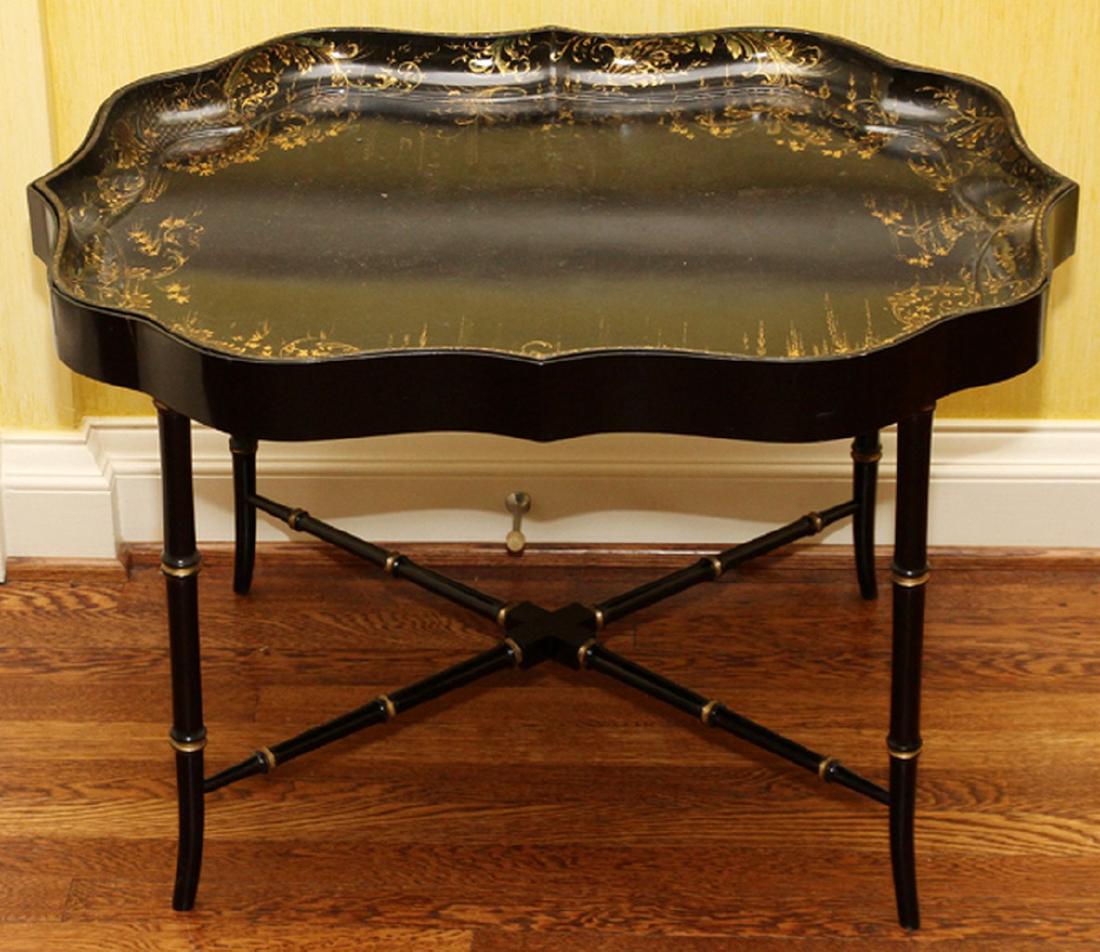 ENGLISH PAPER MACHE TRAY AND TABLE (1 of 2)