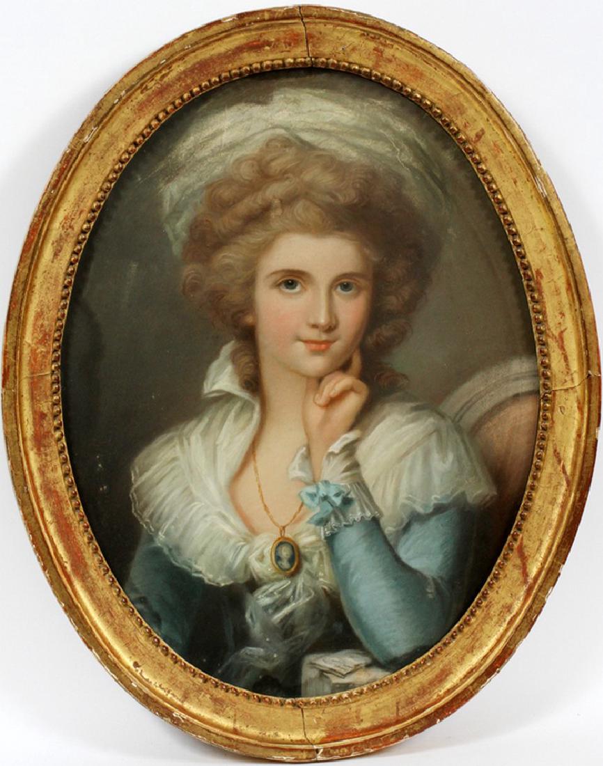 AFTER RICHARD COSWAY PASTEL LAID DOWN ON CANVAS (1 of 3)