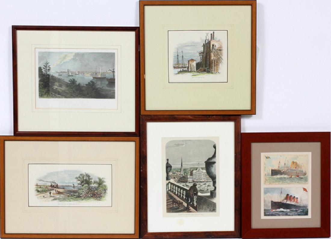 EARLY DETROIT PRINTED SCENES IN 5 FRAMES (1 of 2)
