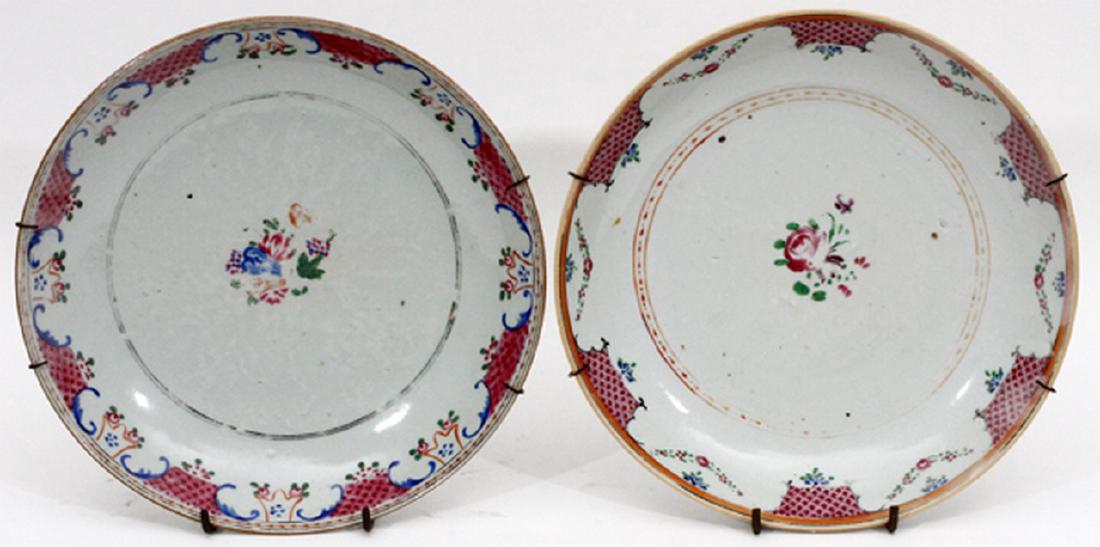 CHINESE EXPORT PORCELAIN PLATES 18TH C. TWO (1 of 2)