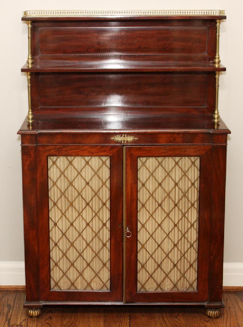 ENGLISH REGENCY MAHOGANY CABINET 19TH.C. (1 of 3)