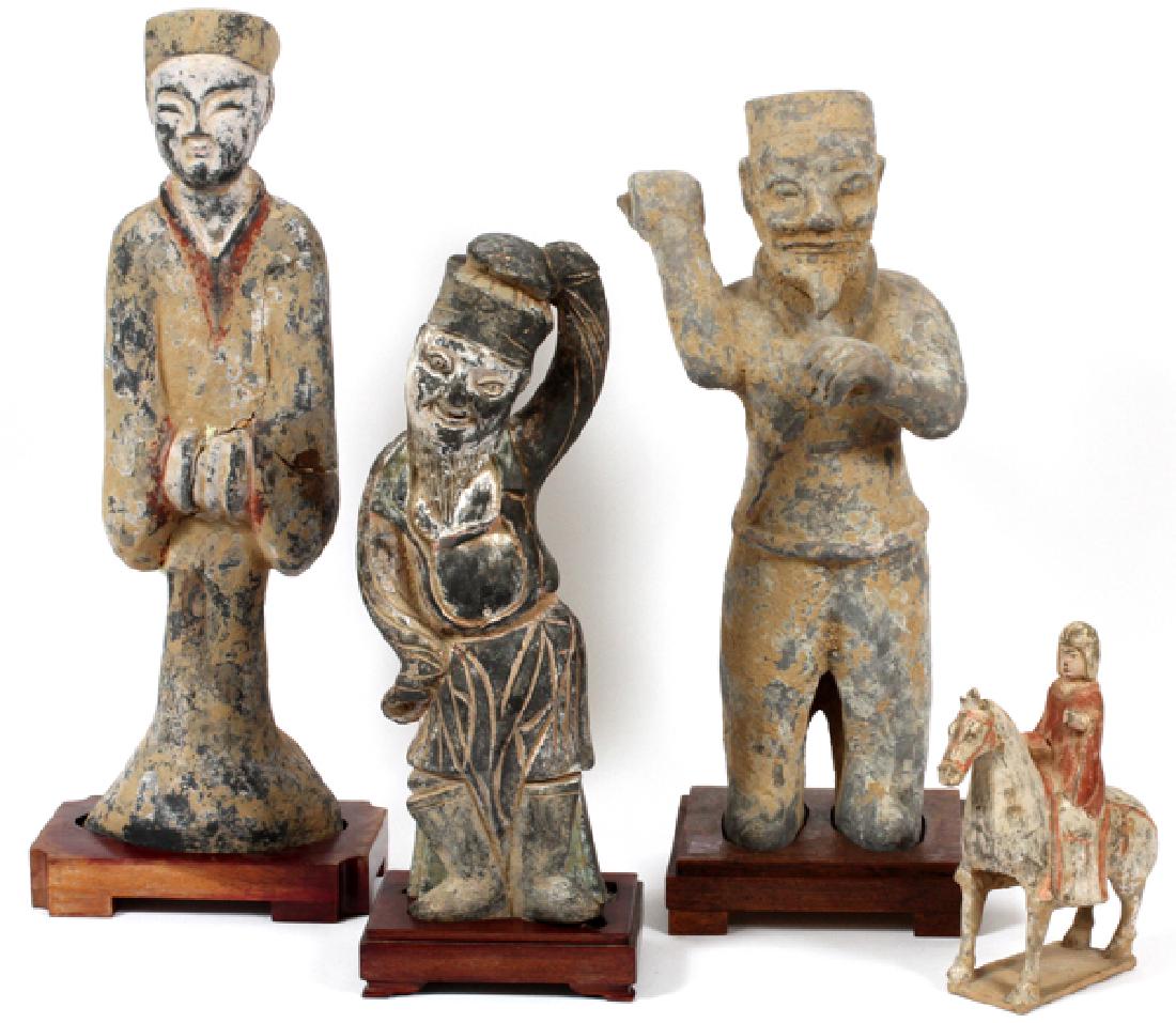 ASIAN TERRACOTTA FIGURES 4 PIECES (1 of 2)