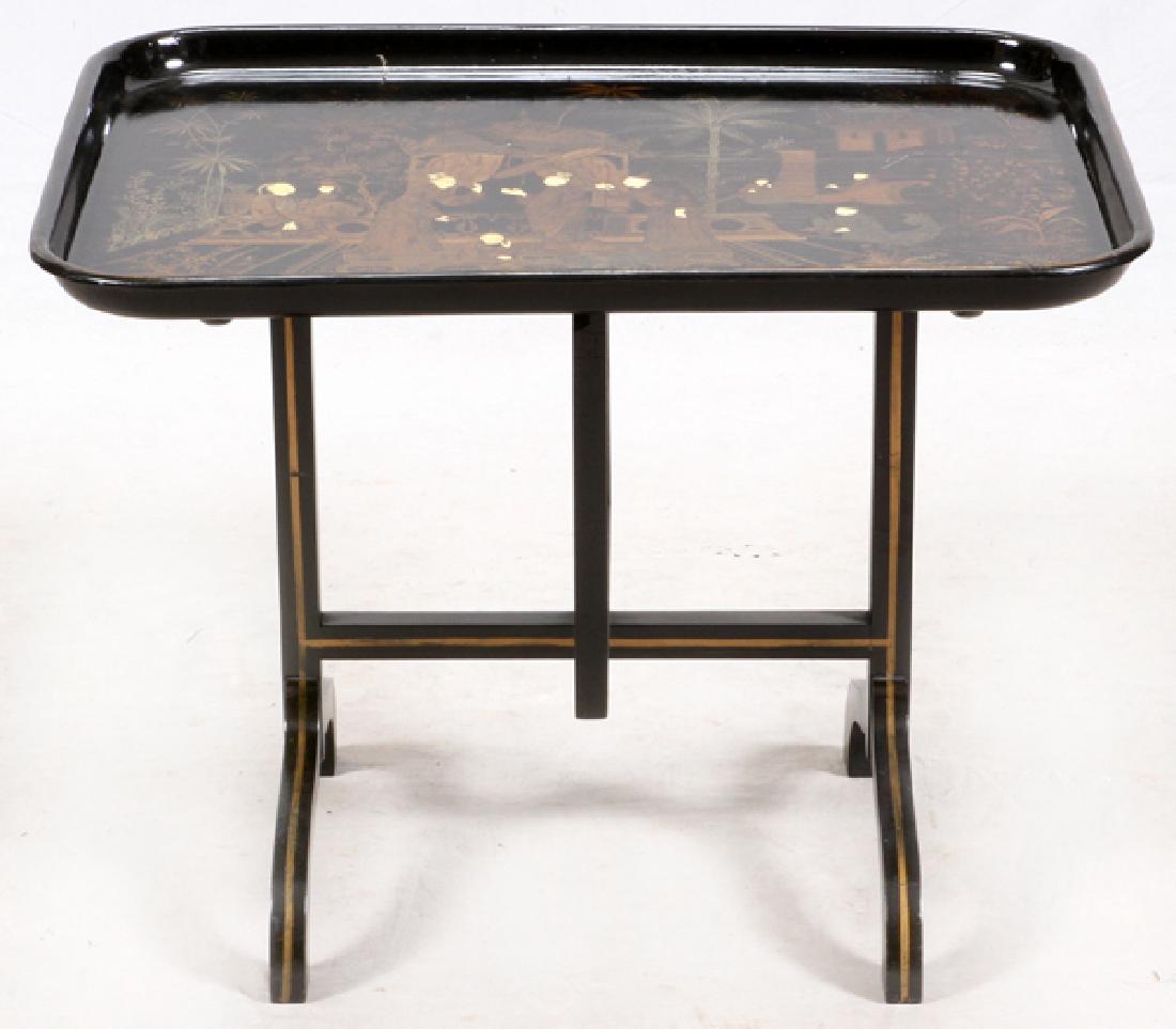 CHINOISERIE PAPIER MACHE AND WOOD FLIP-TOP TABLE (1 of 3)