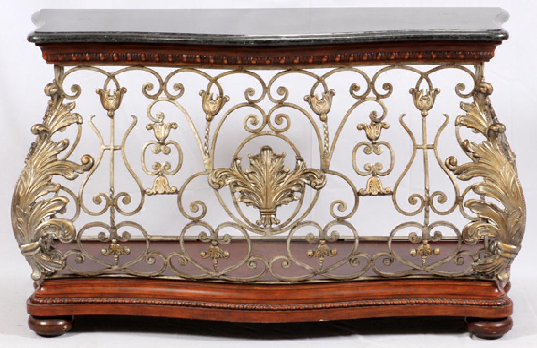 ITALIAN STYLE BOMBE WROUGHT IRON CONSOLE (1 of 3)