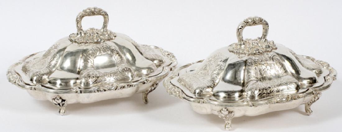 ENGLISH SHEFFIELD PLATE ENTREE SERVERS PAIR (1 of 3)