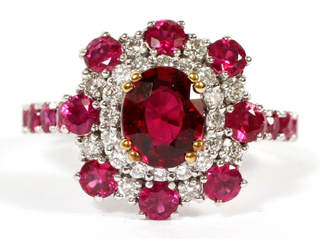 2.52CT RUBY DIAMOND AND 14KT WHITE GOLD RING (1 of 3)