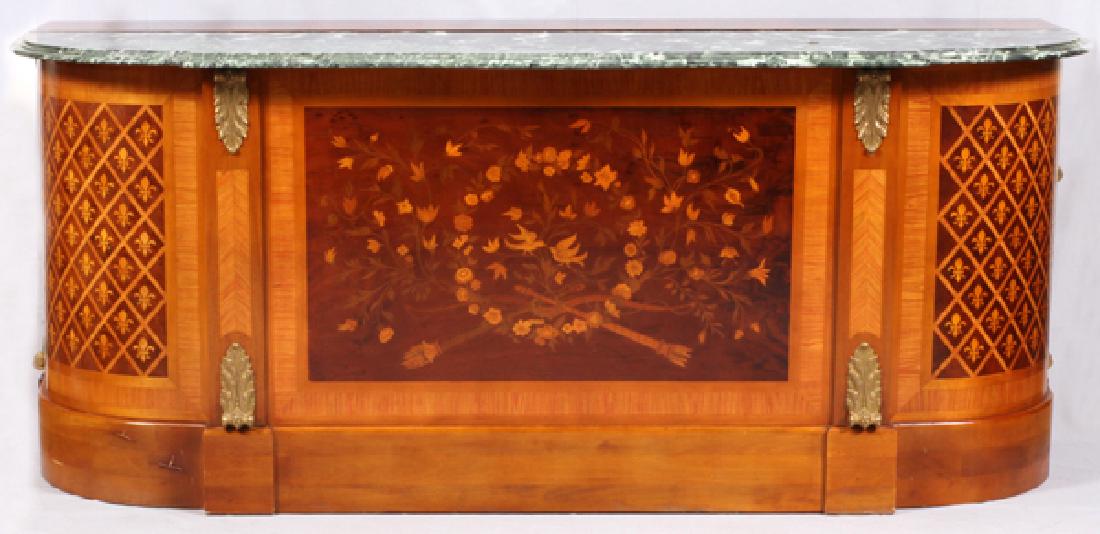 MARQUETRY INLAY MARBLE TOP BAR (1 of 4)