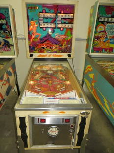 GOTTLIEB JUNGLE QUEEN PINBALL: Used item: Powers up unless otherwise noted: Stuck relay. Playfield in great shape.