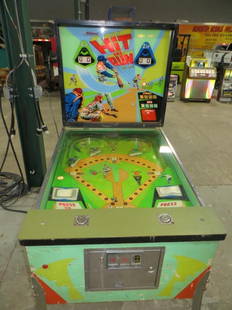 WILLIAMS HIT AND RUN: Used item: Powers up unless otherwise noted: Untested. Playfield and backglass in great shape. Playfield glass is broken and will need to be replaced.