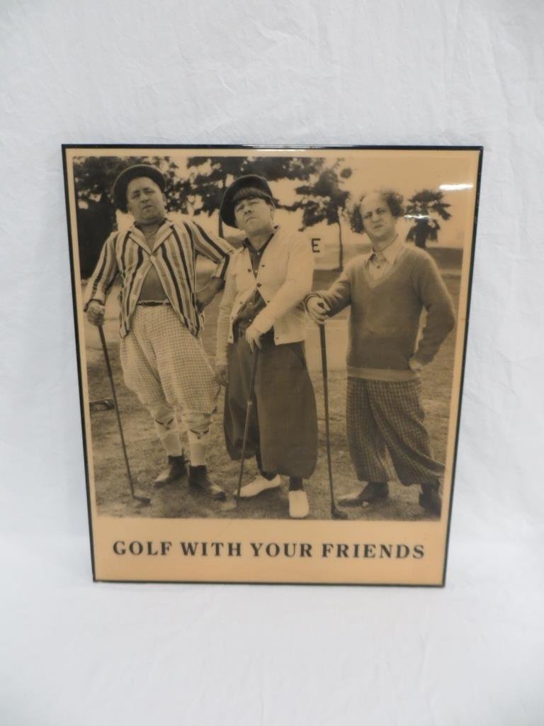THREE STOOGES GOLF WITH YOUR FRIENDS PICTURE: Condition: Good. Three Stooges Golf With Your Friends picture. Mfg. 1991 Gallery 92, Inc.