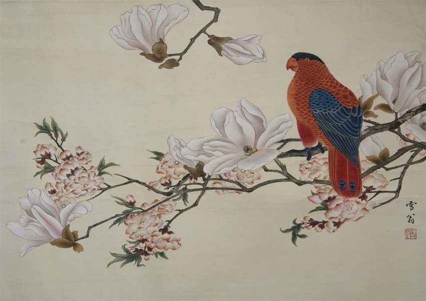 Chen Zhifo (1896 - 1962) Parrot and Orchid (1 of 2)