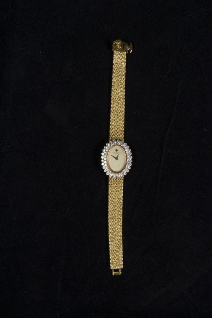 Vacheron Constantin 18K Yellow Gold With Double Row: Vacheron Constantin 18K Yellow Gold With Double Row Diamond Bezel Very Rare Ladies 江诗丹顿 18k黄金,表壳带双排钻, 十࠳