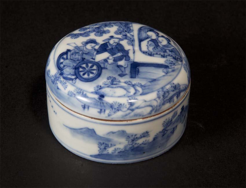 Republic Period, A Medium Blue and White Figures Seal (1 of 4)