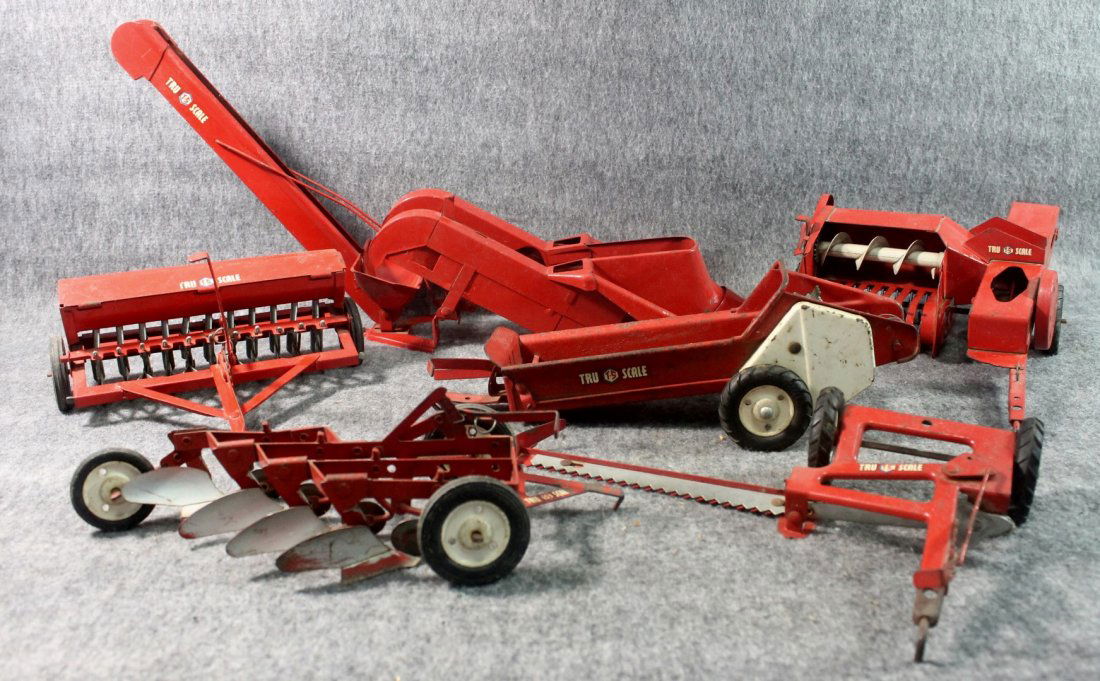 Vintage Lot of 6 Tru Scale Implements Metal Farm Toy