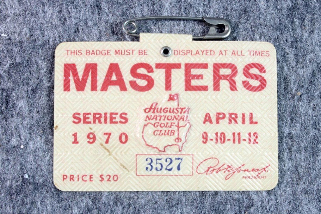 Original Masters Badge PGA Golf Billy Casper 1970: No Buyers Premium.
