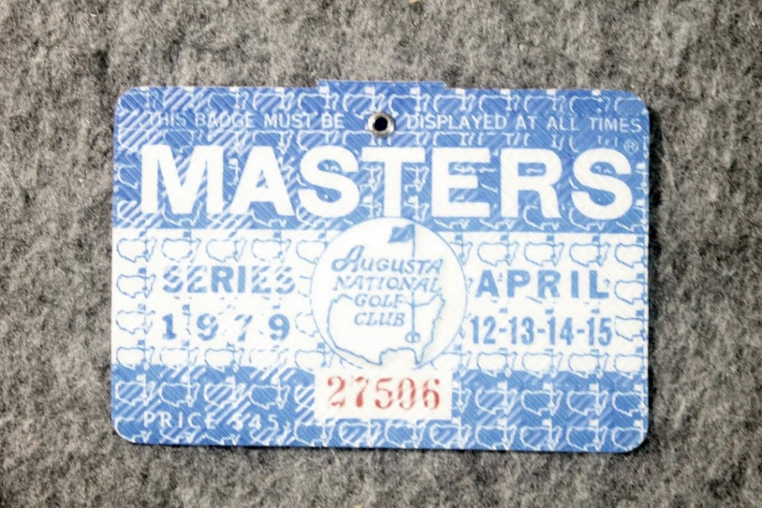 Original Masters Badge PGA Golf Fuzzy Zoeller 1979: No Buyers Premium.
