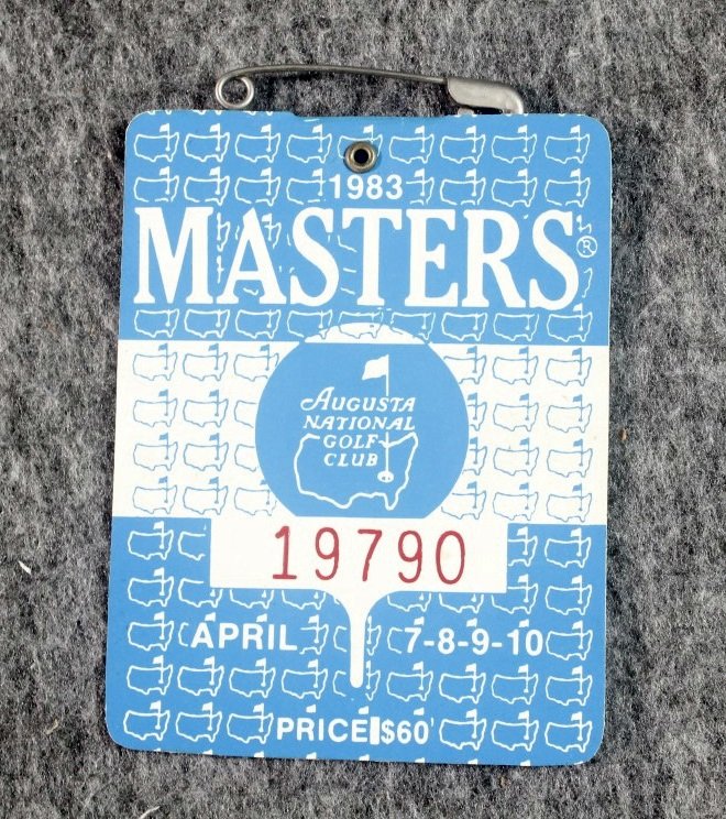Original Masters Badge PGA Golf Seve Ballesteros 1983: No Buyers Premium.