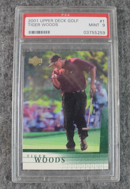 Tiger Woods 2001 Upper Deck Golf Card PSA Mint 9: Guaranteed authentic. No Buyers Premium.