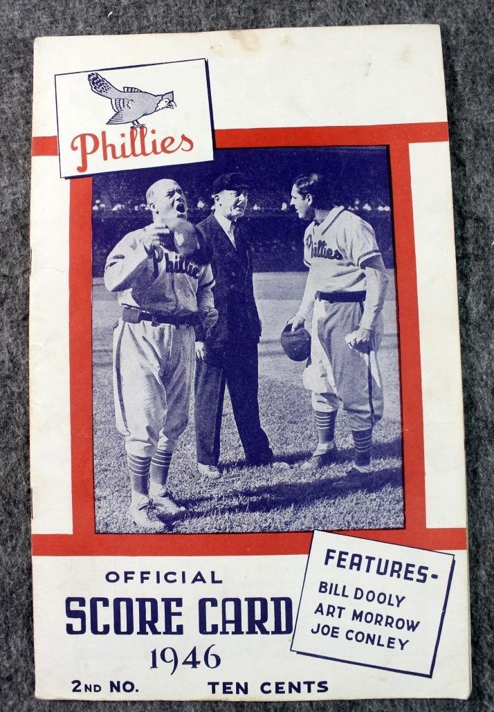 1946 Phillies Official Program Scorecard Baseball MLB: No Buyers Premium.
