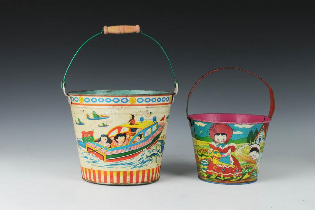Two Japanese Tin Sand Pails (1 of 4)