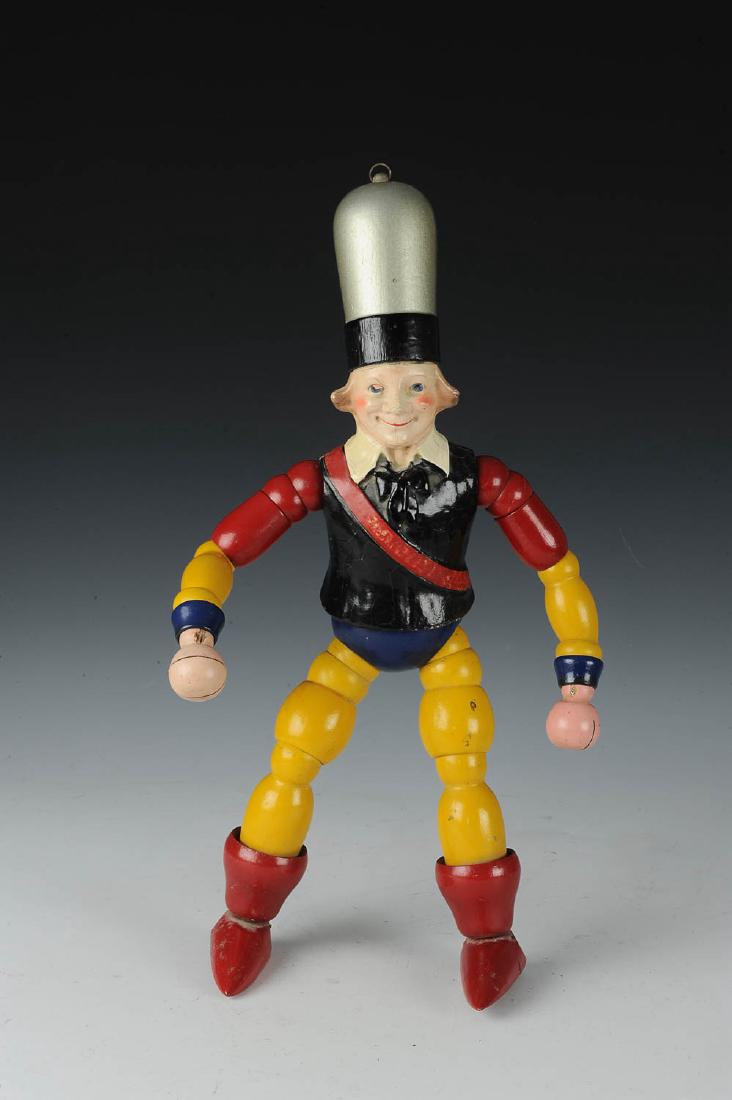 RCA Radiotrons Advertising Figure: Designed by Maxfield Parrish and made by the Cameo Doll Co. in the late 1920's. Wood and composition body is all original. Lettering to sash is faded and lettering is gone from hatband. Dimensions are