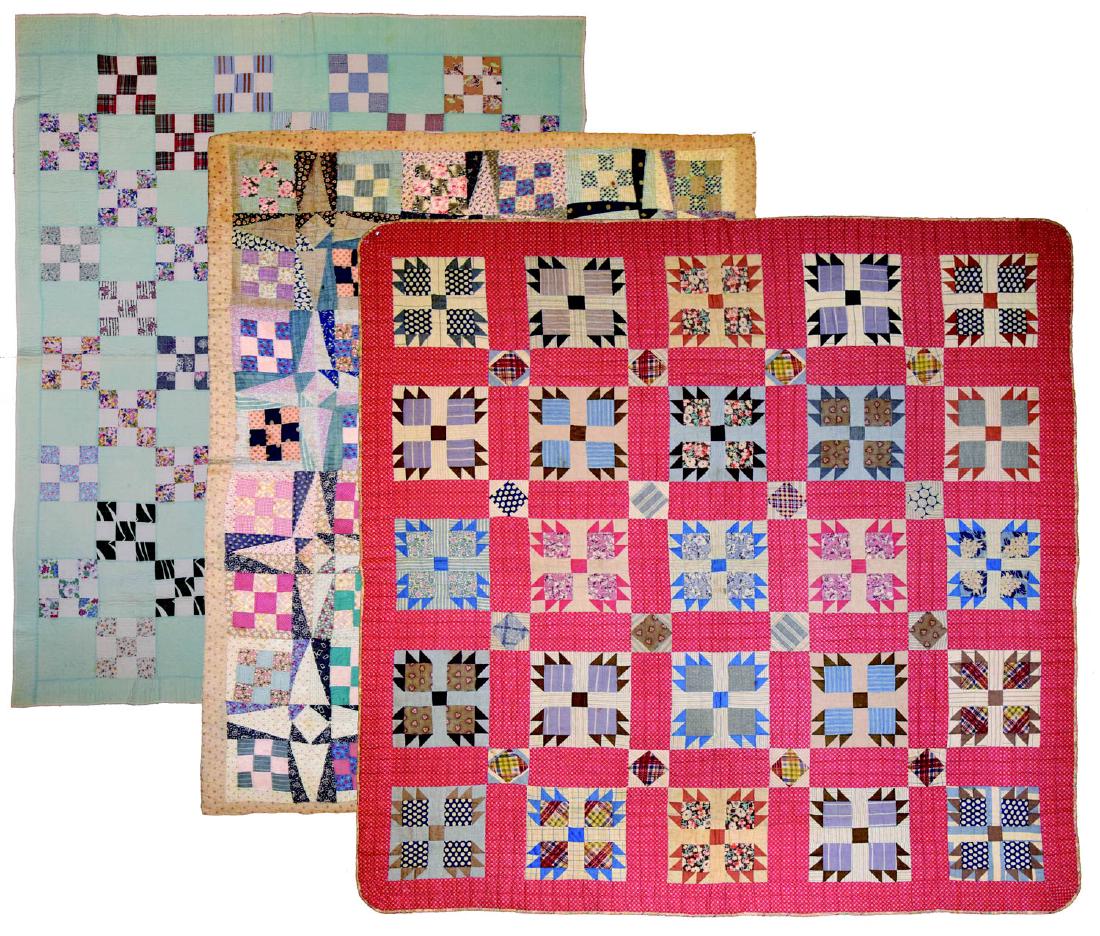 Group of Three Old Hand Stitched Quilts (1 of 5)