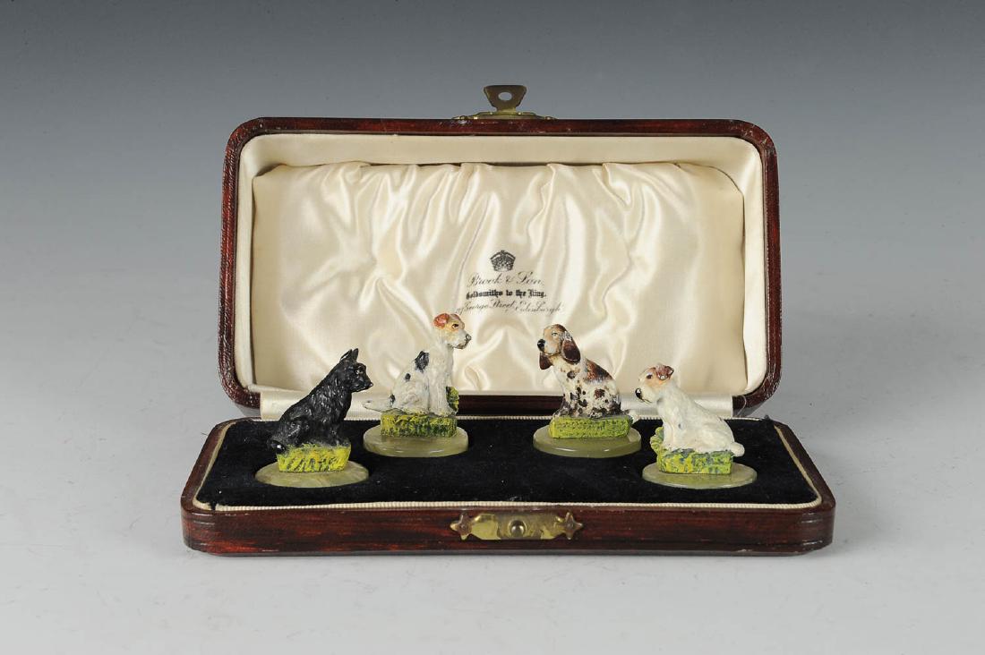 Rare Cased Set Vienna Bronze Place-card Holders (1 of 5)