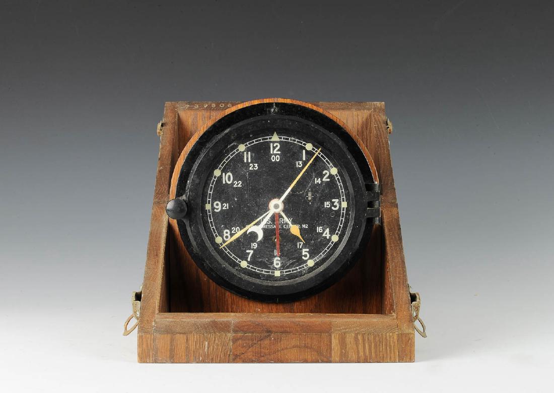 Cased US Army Clock Message Center, M2 (1 of 5)