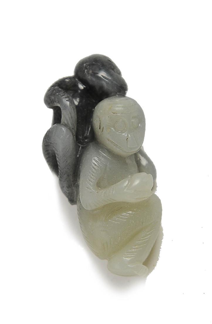 Black & White Jade Monkey Pendant, Early 19th C (1 of 2)