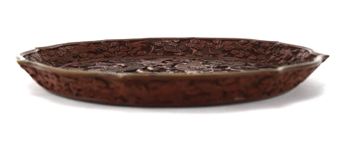 Cinnabar Dragon Plate, Late 19th Century (1 of 8)