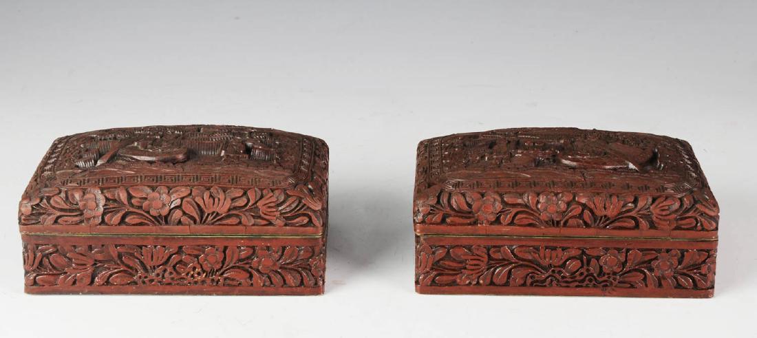 Pair of Cinnabar Boxes (1 of 8)