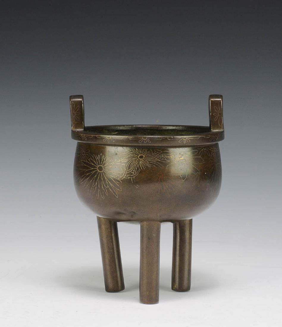 Incense Burner w/ Silver Inlay, 19th Century (1 of 10)