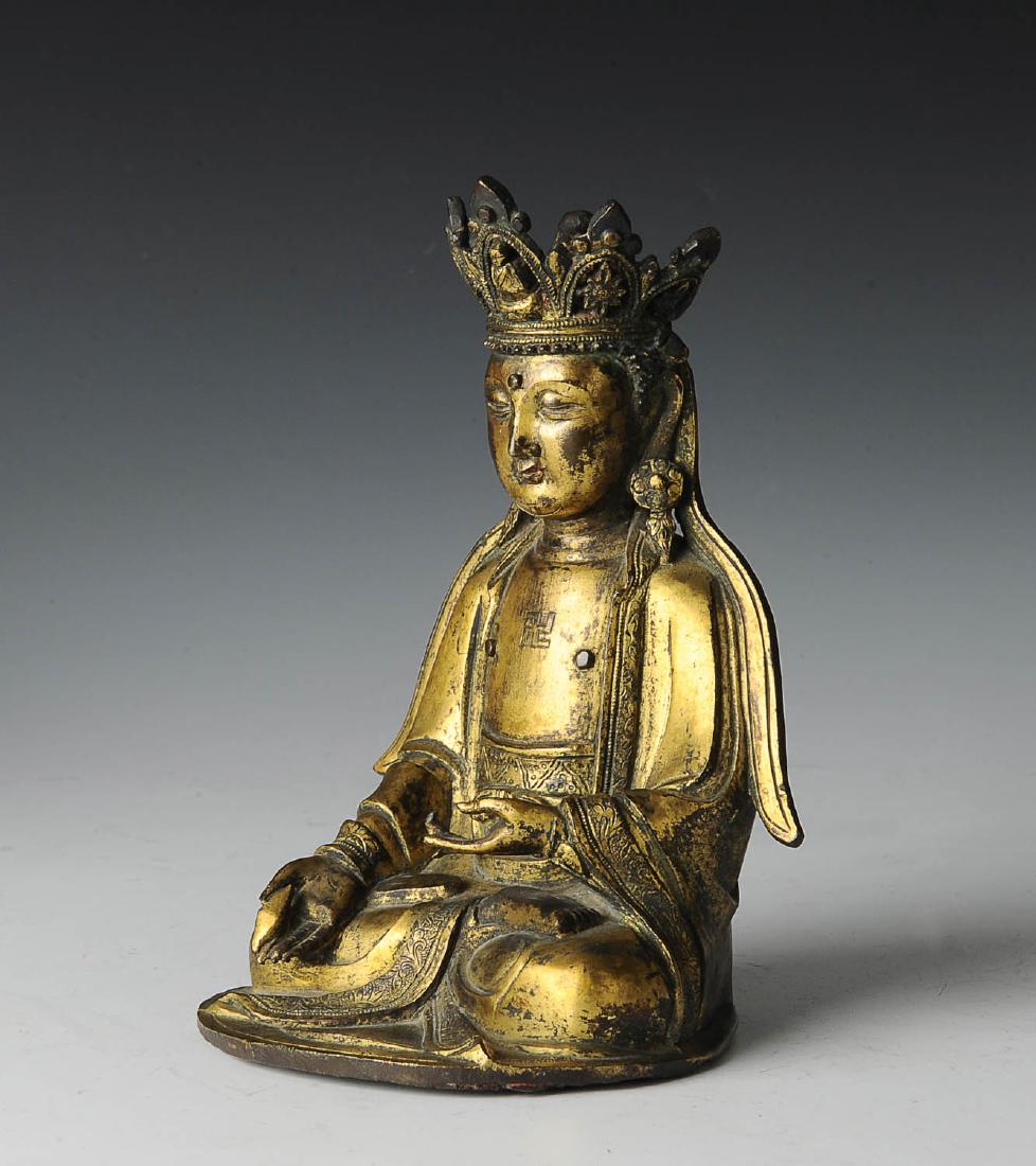 Seated Gilt Bronze Buddha, Ming Dynasty (1 of 6)