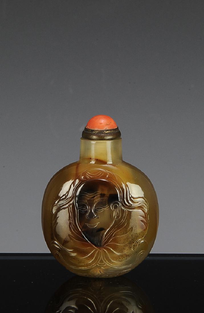 Chinese  Agate Snuff Bottle, 19th Century (1 of 6)