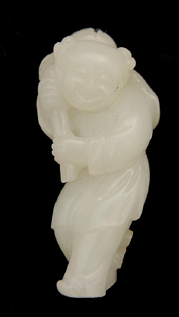 Chinese White Jade Carving of a Boy, 18th -19th C (1 of 7)