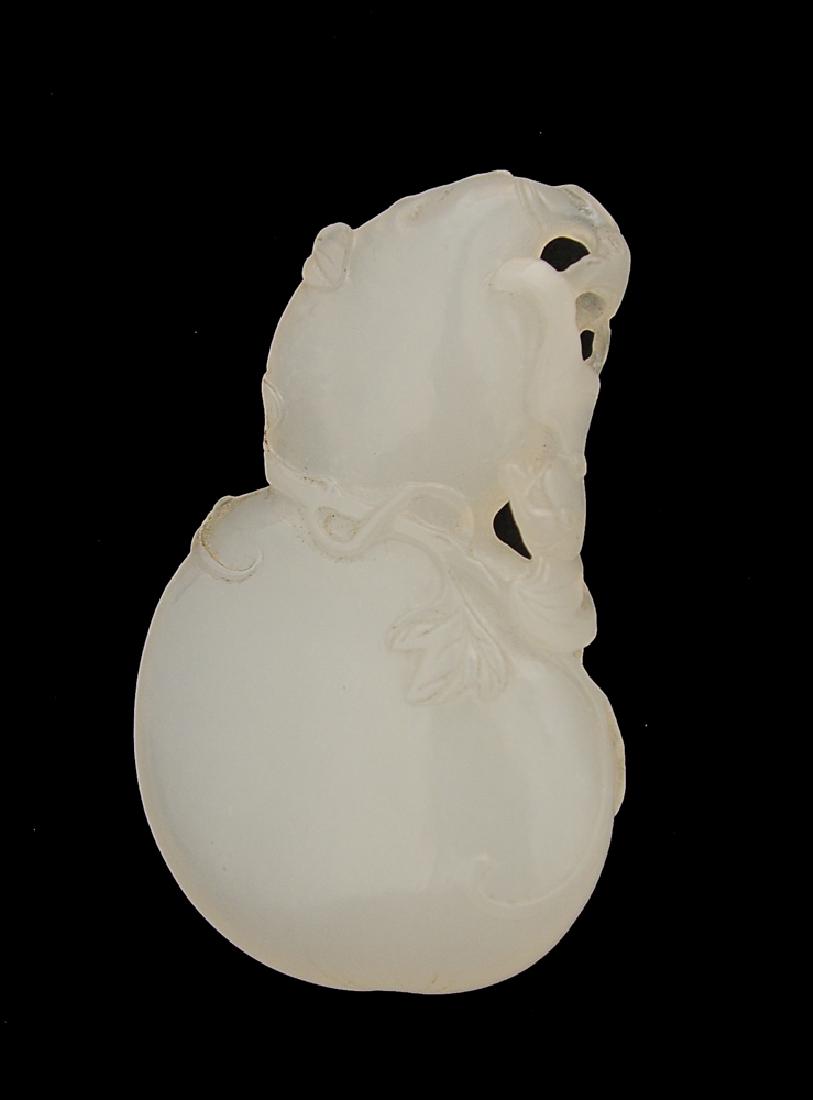 Chinese White Hulu Form Jade Pendant, 18th Century (1 of 5)