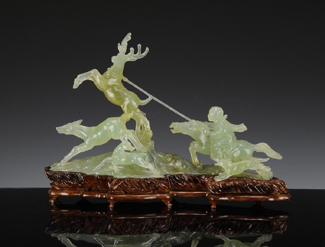 Jade Carving of Chinese Hunting Scene, 1960s (1 of 7)
