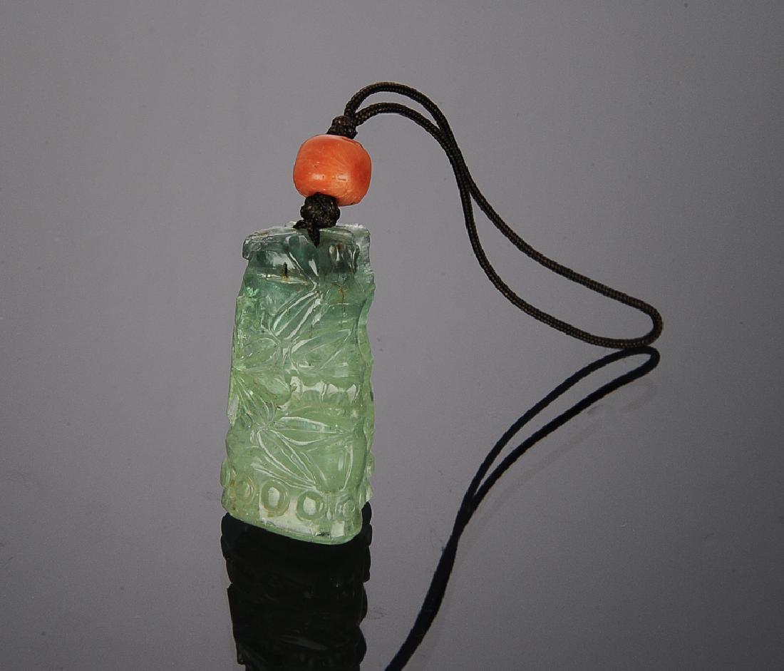 Chinese Green Tourmaline Pendant, Early 19th C (1 of 5)